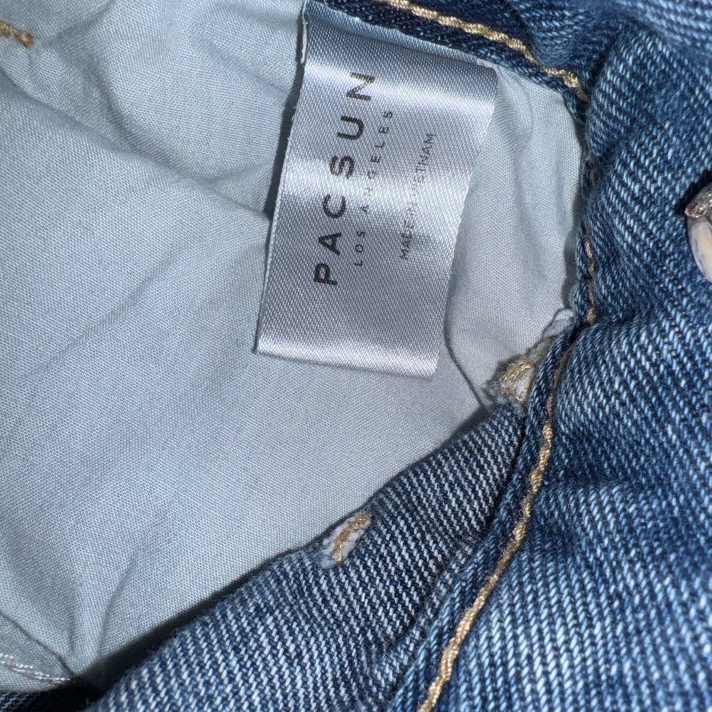 PacSun High Rise Distressed Jeans - Blue - Picture 4 of 4